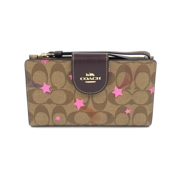 Coach Signature Khaki Disco Star Tech Phone Wallet NWT C7292 - Picture 1 of 4